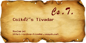 Csikós Tivadar névjegykártya